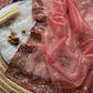 Pure Tissue silk saree in a solid color with embroidery viscos saree