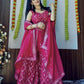 Georgette plazo with foil mirror work & thread work Lehenga