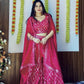 Georgette plazo with foil mirror work & thread work Lehenga