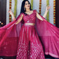 Georgette plazo with foil mirror work & thread work Lehenga