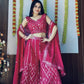 Georgette plazo with foil mirror work & thread work Lehenga