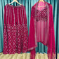 Georgette plazo with foil mirror work & thread work Lehenga