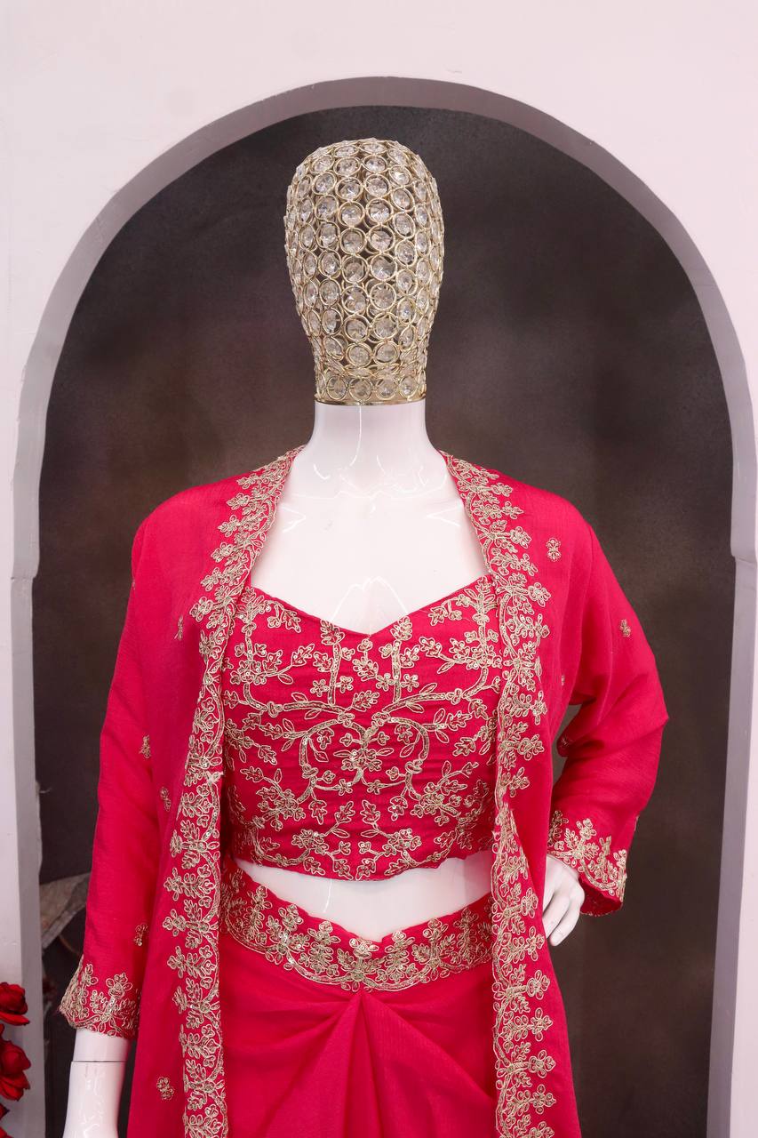 New Super Trending Party Wear Shrug with Sarara
