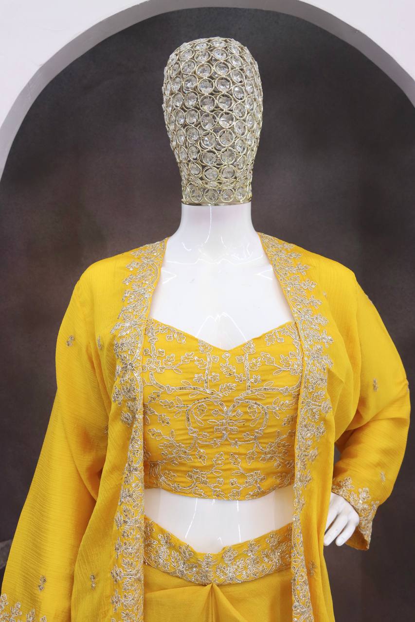 New Super Trending Party Wear Shrug with Sarara