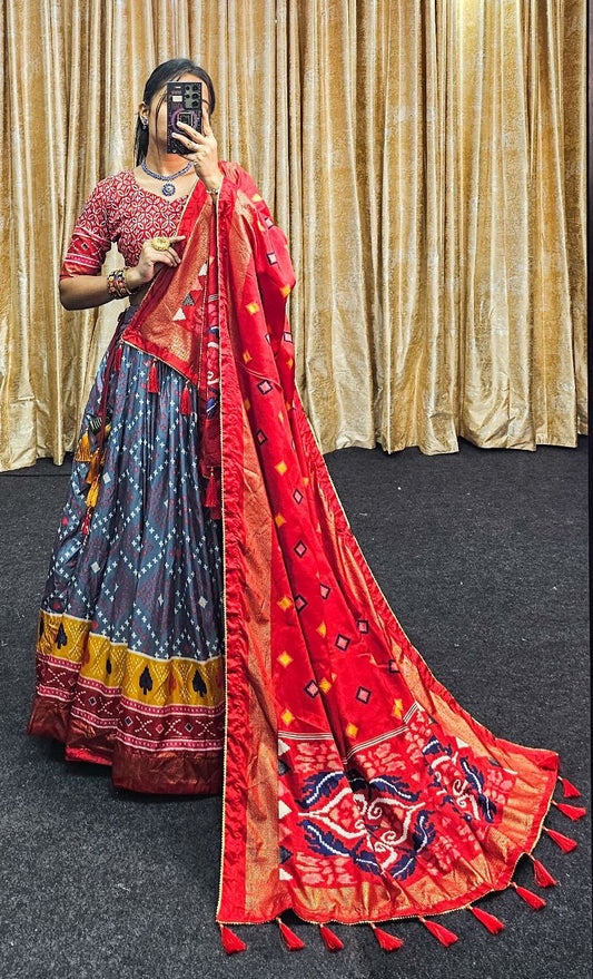 Heavy Bandhni Minakari m With Foil Print Work Lehenga Choli