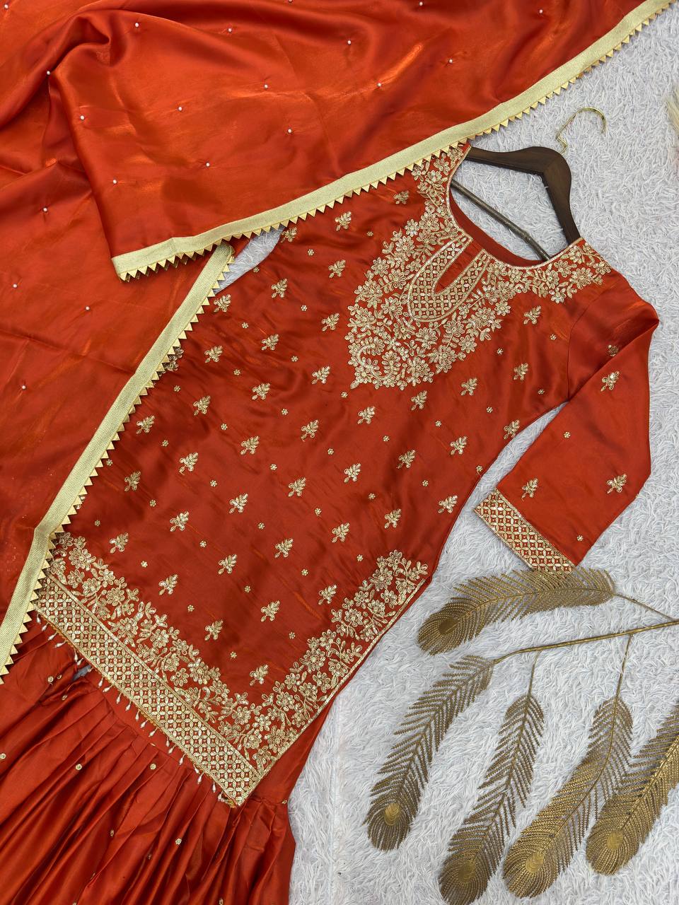 PRESENTING 3 PIECE STYLISH TOP SHARARA AND DUPATTA