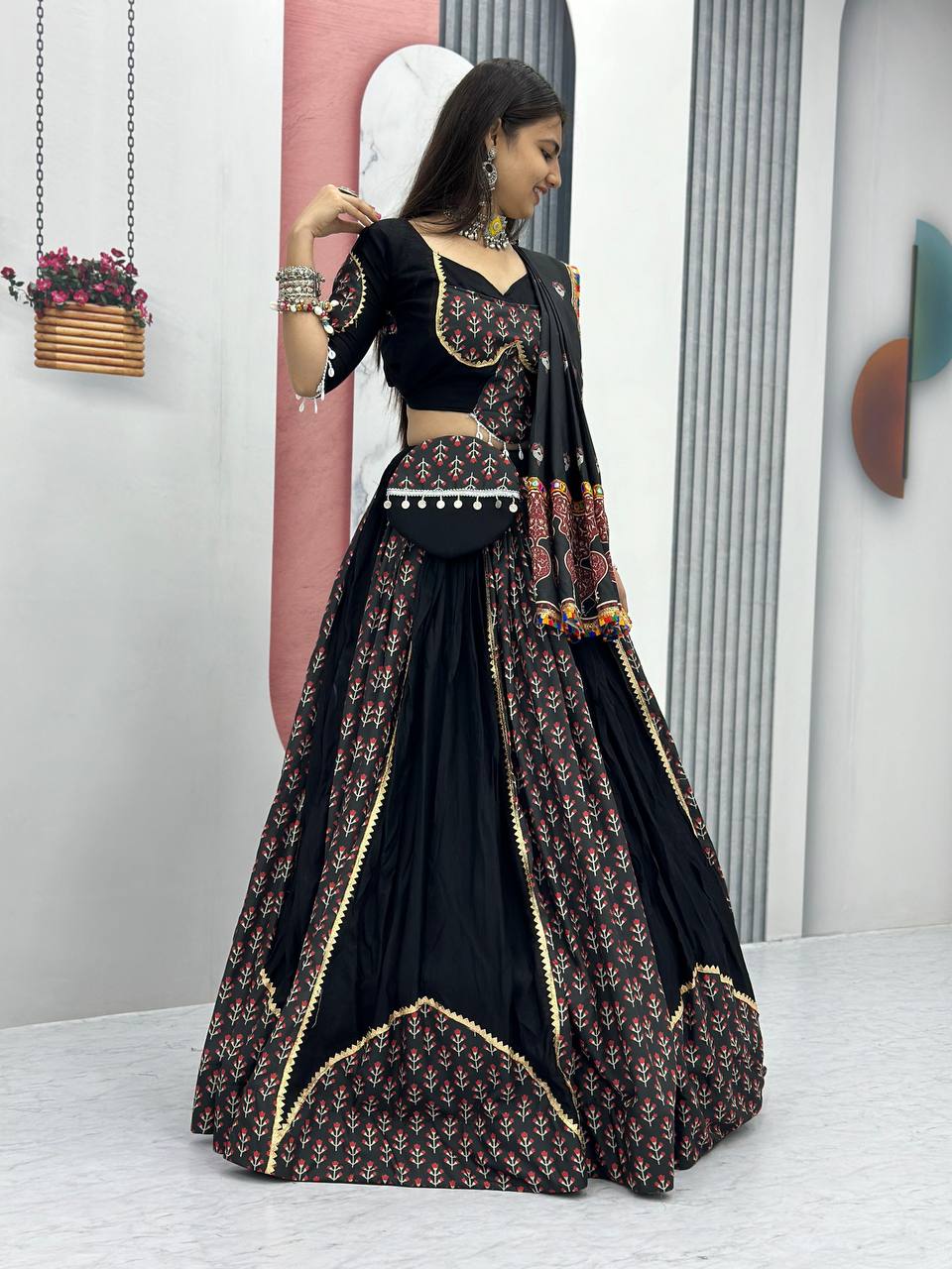 Launching Navratri Special Pure Cotton Lehenga Choli with 6 Meter flair