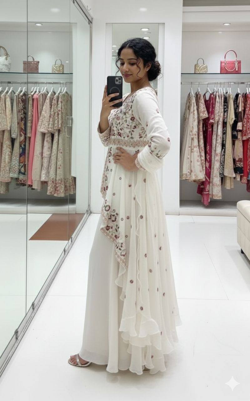 WEDDING SEASON OUR SEQUENCE EMBROIDERED TOP PLAZZO AND DUPATTA