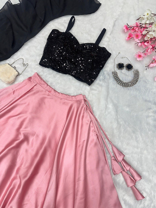 Pure devsena satin silk lehnga