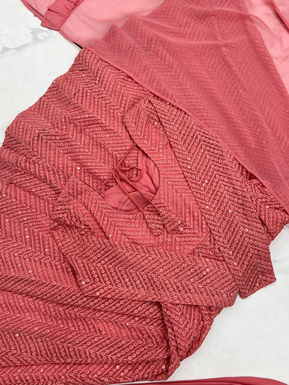 Launching this timeless and classic lukhnowi Georgette fabric Anarkali suit set