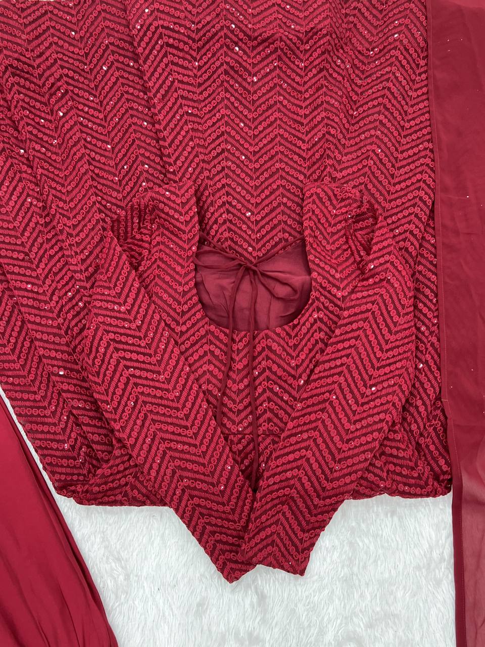 Launching this timeless and classic lukhnowi Georgette fabric Anarkali suit set