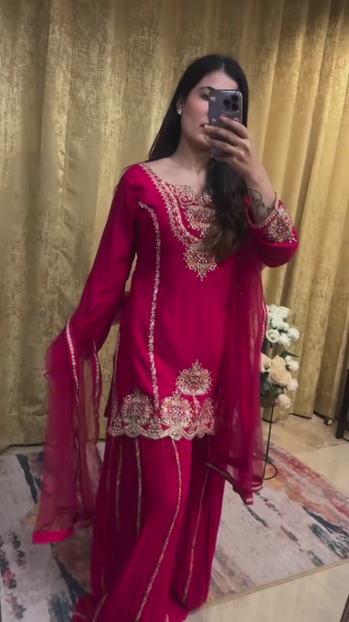 FESTIVAL SPECIAL NEW DESIGN ON SILK FABRIC CRUSH PLAZZO