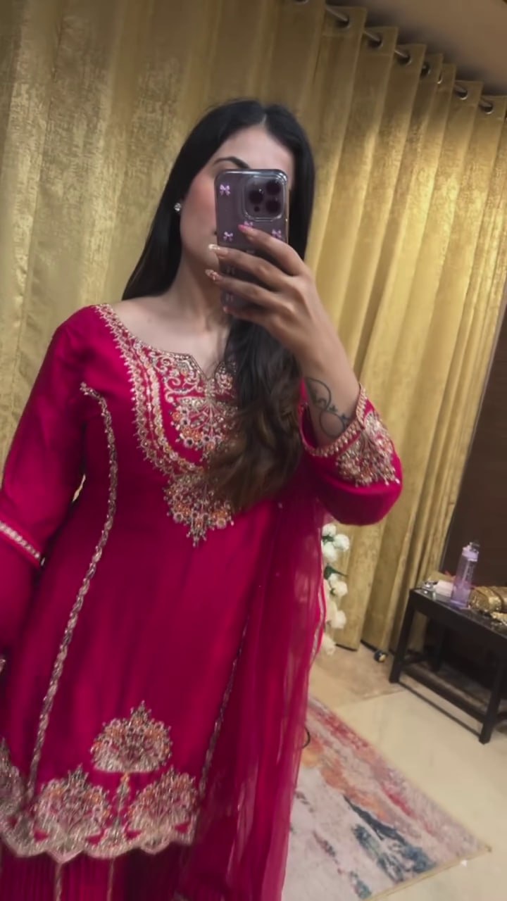 FESTIVAL SPECIAL NEW DESIGN ON SILK FABRIC CRUSH PLAZZO