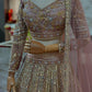 Einführung eines 4 Meter ausgestellten Coding Sequins Work Lehenga
