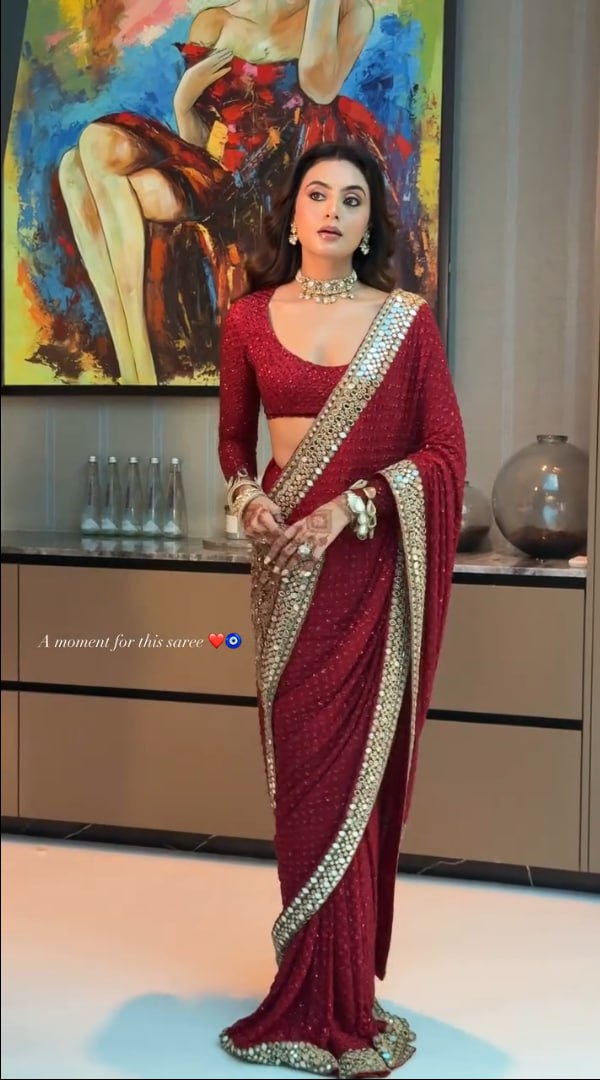 NEW LAUNCHING BOLLYWOOD BLOCKBUSTER RED COLOUR SAREE