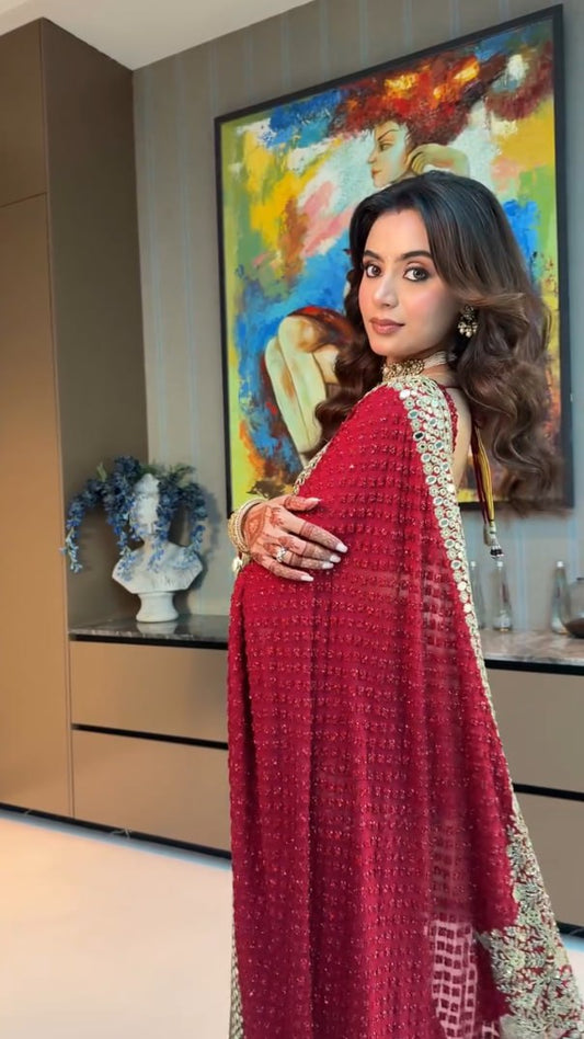 NEW LAUNCHING BOLLYWOOD BLOCKBUSTER RED COLOUR SAREE