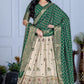 Heavy Lichi Fabric WIth Jacquard Border Lehenga