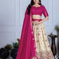 Heavy Lichi Fabric WIth Jacquard Border Lehenga