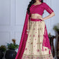 Heavy Lichi Fabric WIth Jacquard Border Lehenga