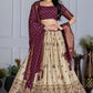 Heavy Lichi Fabric WIth Jacquard Border Lehenga