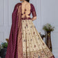 Heavy Lichi Fabric WIth Jacquard Border Lehenga