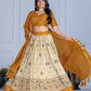 Heavy Lichi Fabric WIth Jacquard Border Lehenga