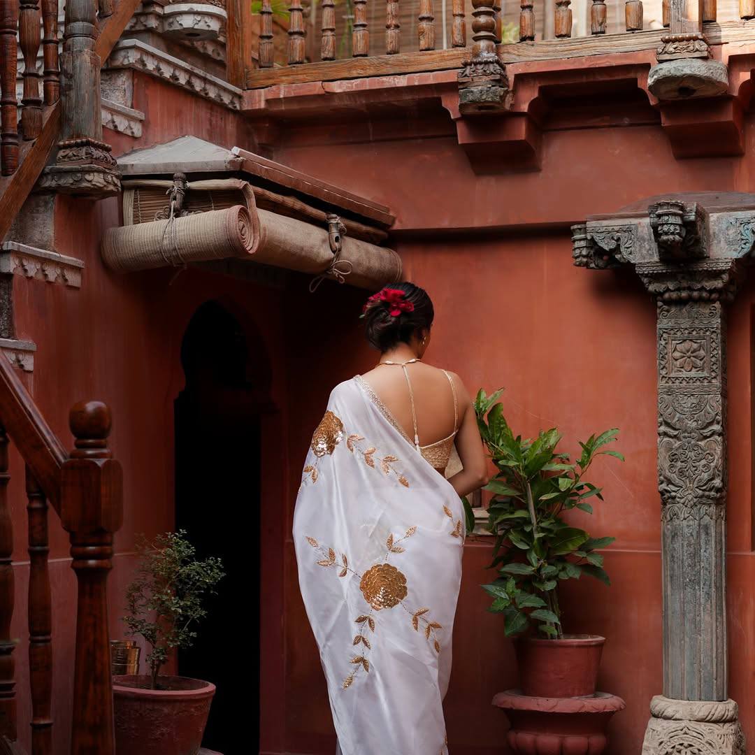 Suche jemanden für einen schönen Sari in der gleichen Farbe