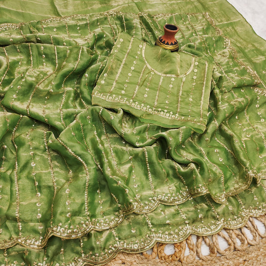 Pure Fandy Sattin Silk With Beautiful Sequence embroidery work saree
