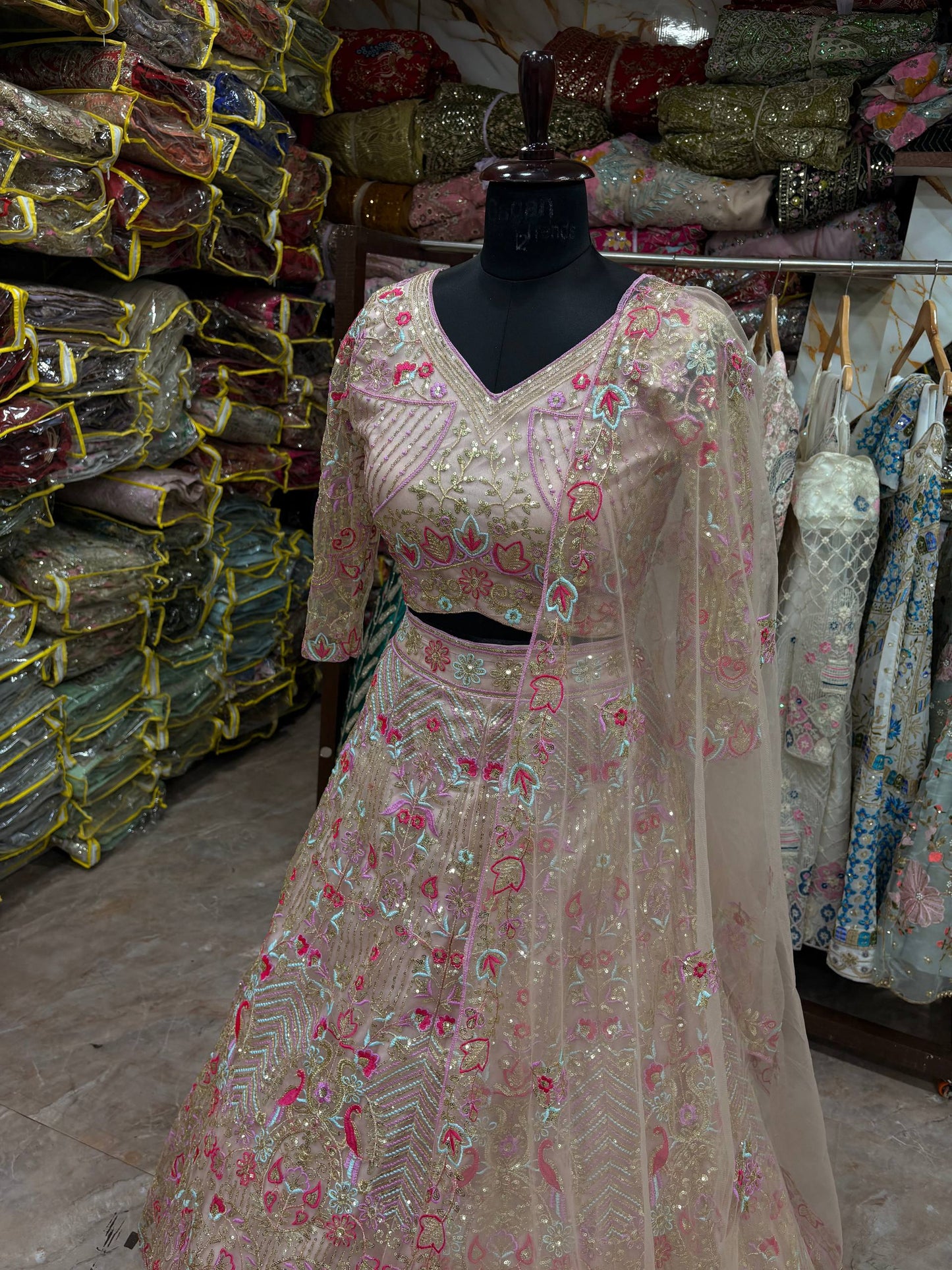 Launching 4 Meter Flared Premium Butterfly Net Lehenga