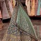 Launching Embroidery Sequins Work 4 meter flared Chinon Silk Lehenga