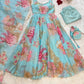 pure organza silk digital printed padded anarkali