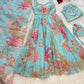 pure organza silk digital printed padded anarkali