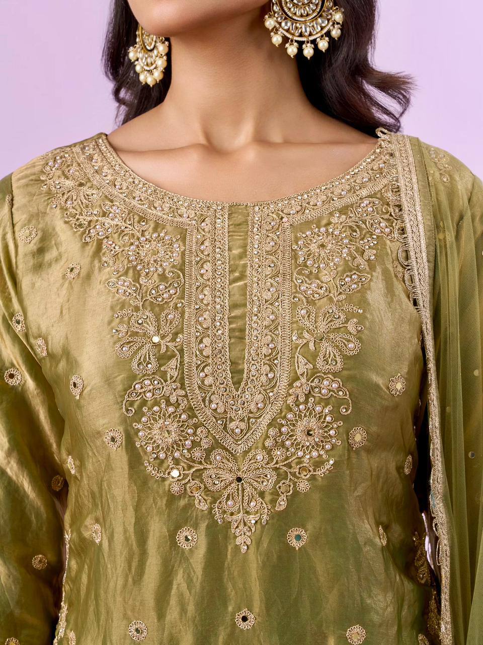 New Designer Party Top Pallazo & Dupatta Set