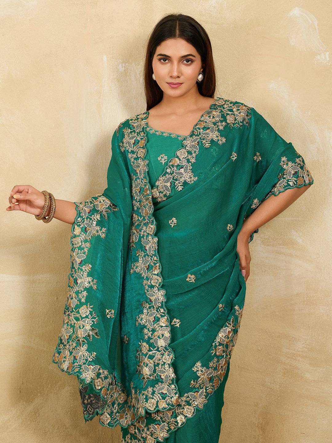 Party Wear Soft Fendy Chiffon Saree