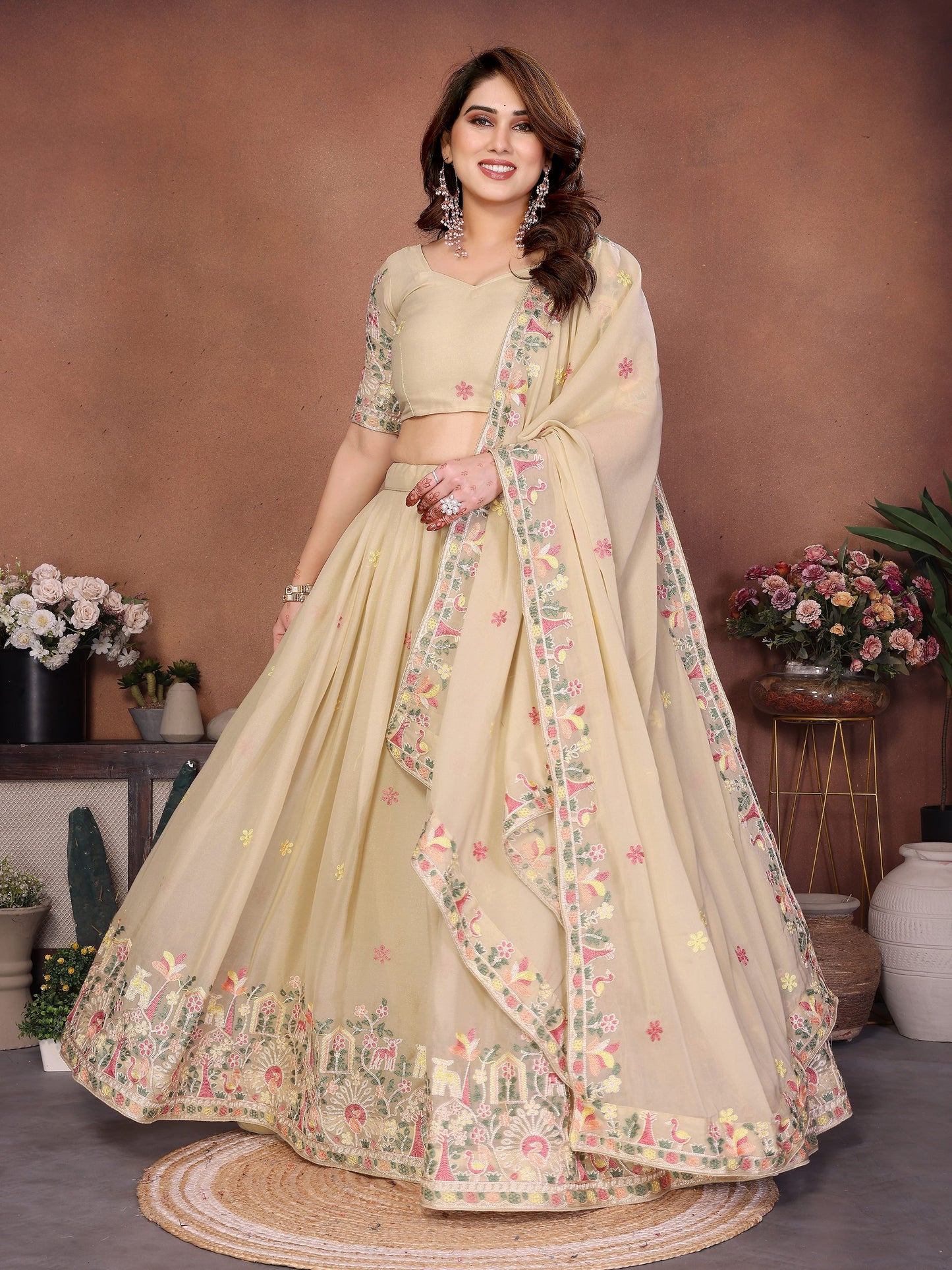 Star Georgette Embroidery Work Lehenga Choli