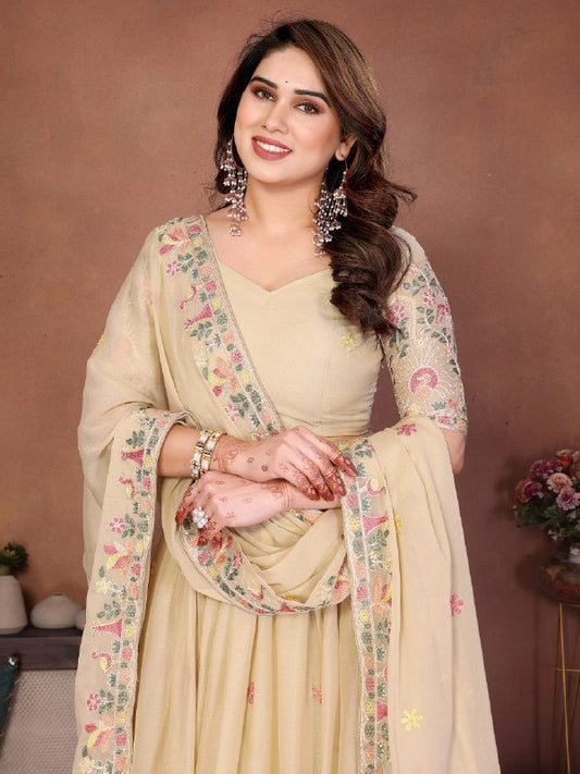 Star Georgette Embroidery Work Lehenga Choli