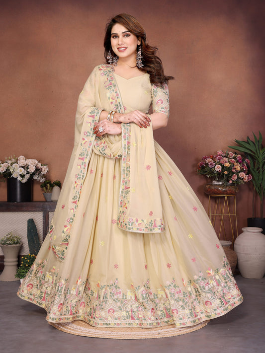 Star Georgette Embroidery Work Lehenga Choli