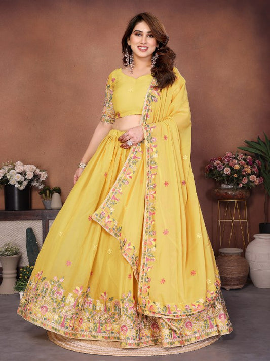 Star Georgette Embroidery Work Lehenga Choli