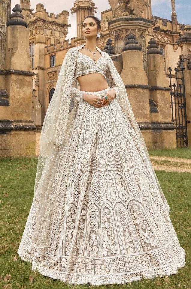 Net lehenga with sequins dori & thread work Choli