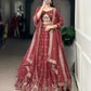 Chocolate Crush Sequins and Thread Embroidery Work Lehenga Choli