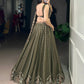 Chocolate Crush Sequins and Thread Embroidery Work Lehenga Choli