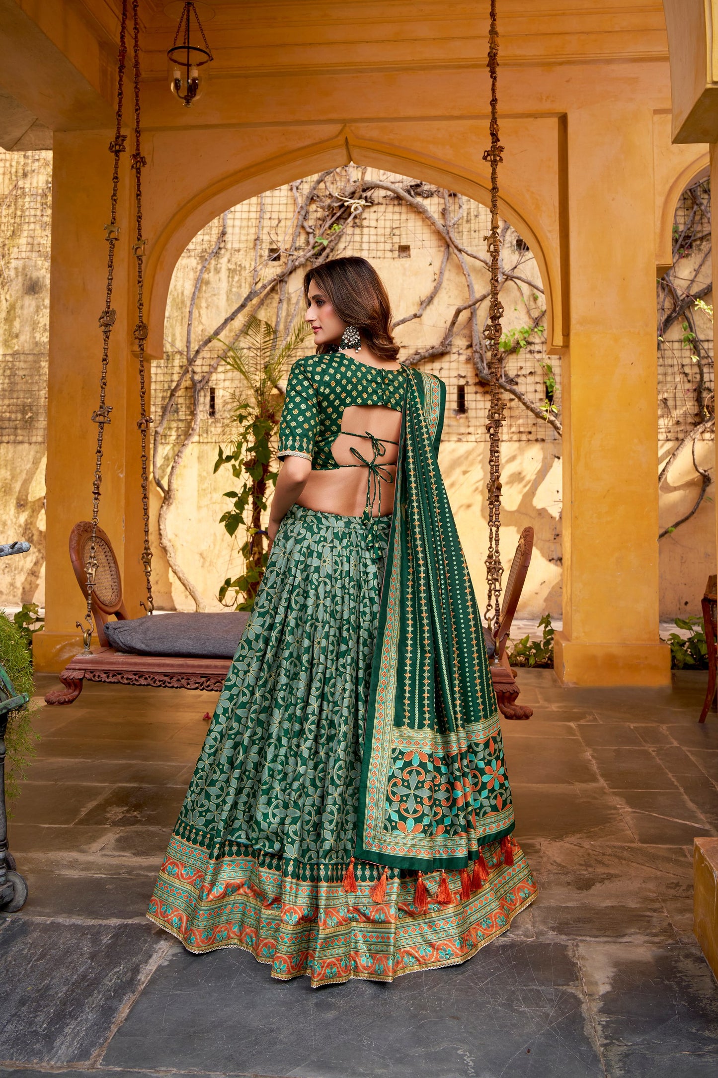 Tasar Silk Iconic Sparkle With Lace Border Lehenga Choli
