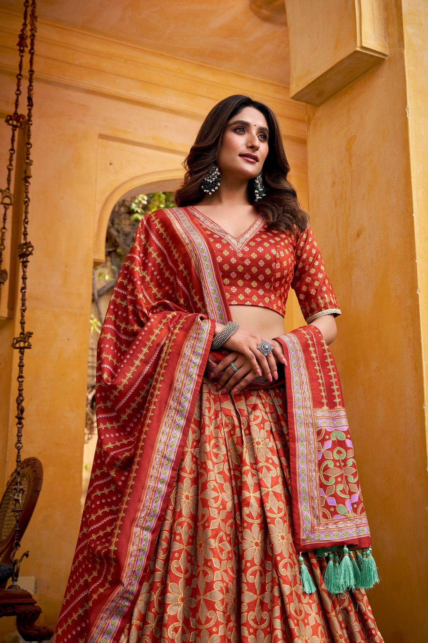 Tasar Silk Iconic Sparkle With Lace Border Lehenga Choli