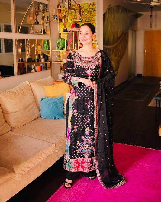 Fox Georgette Embroidery Siqunce Suit