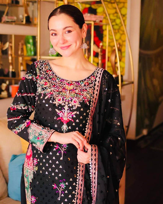 Fox Georgette Embroidery Siqunce Suit