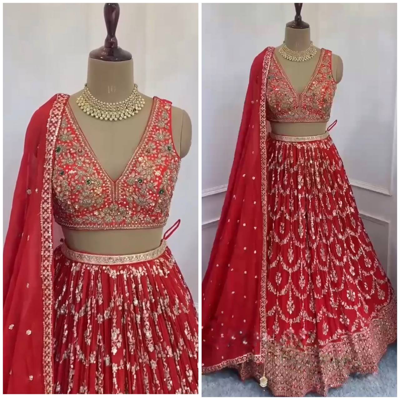 Launching Faux Georgette Lehenga Exceptional Quality with Can-Can and Canvas Layers