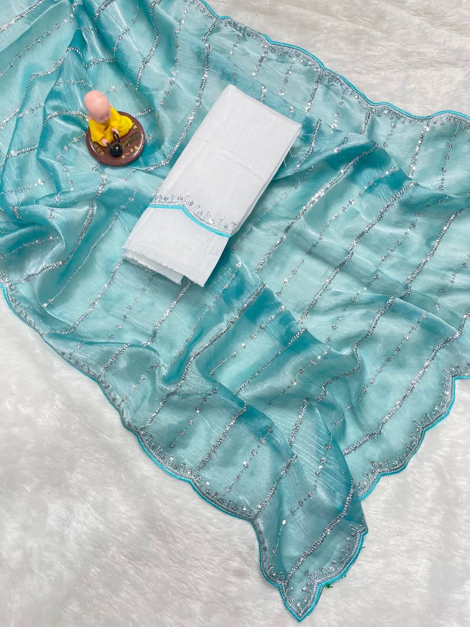 Premium chiffon silk with 3 mm sequence work Saree