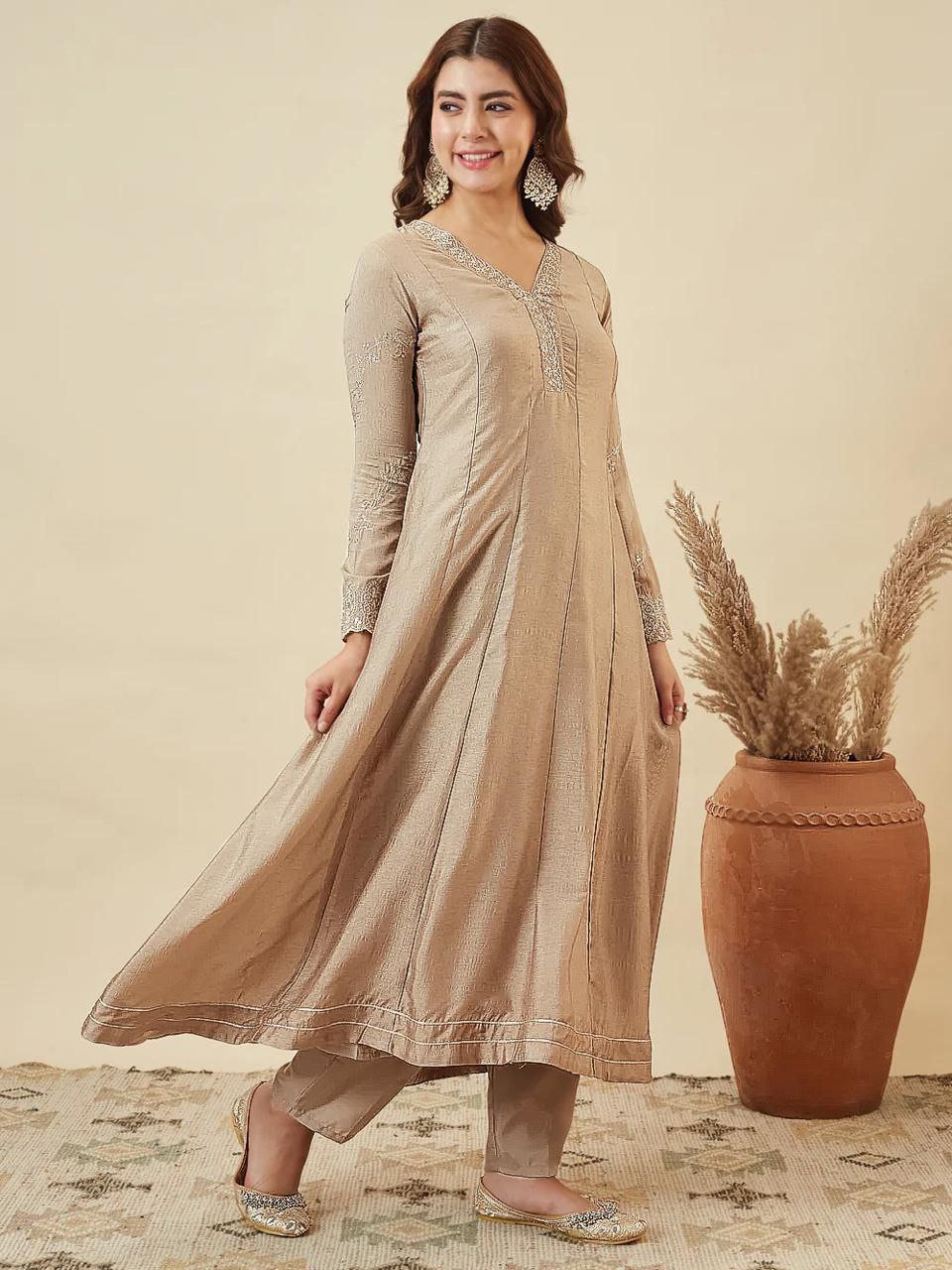 Launching New Trendy Anarkali Designers kurti Pent Set