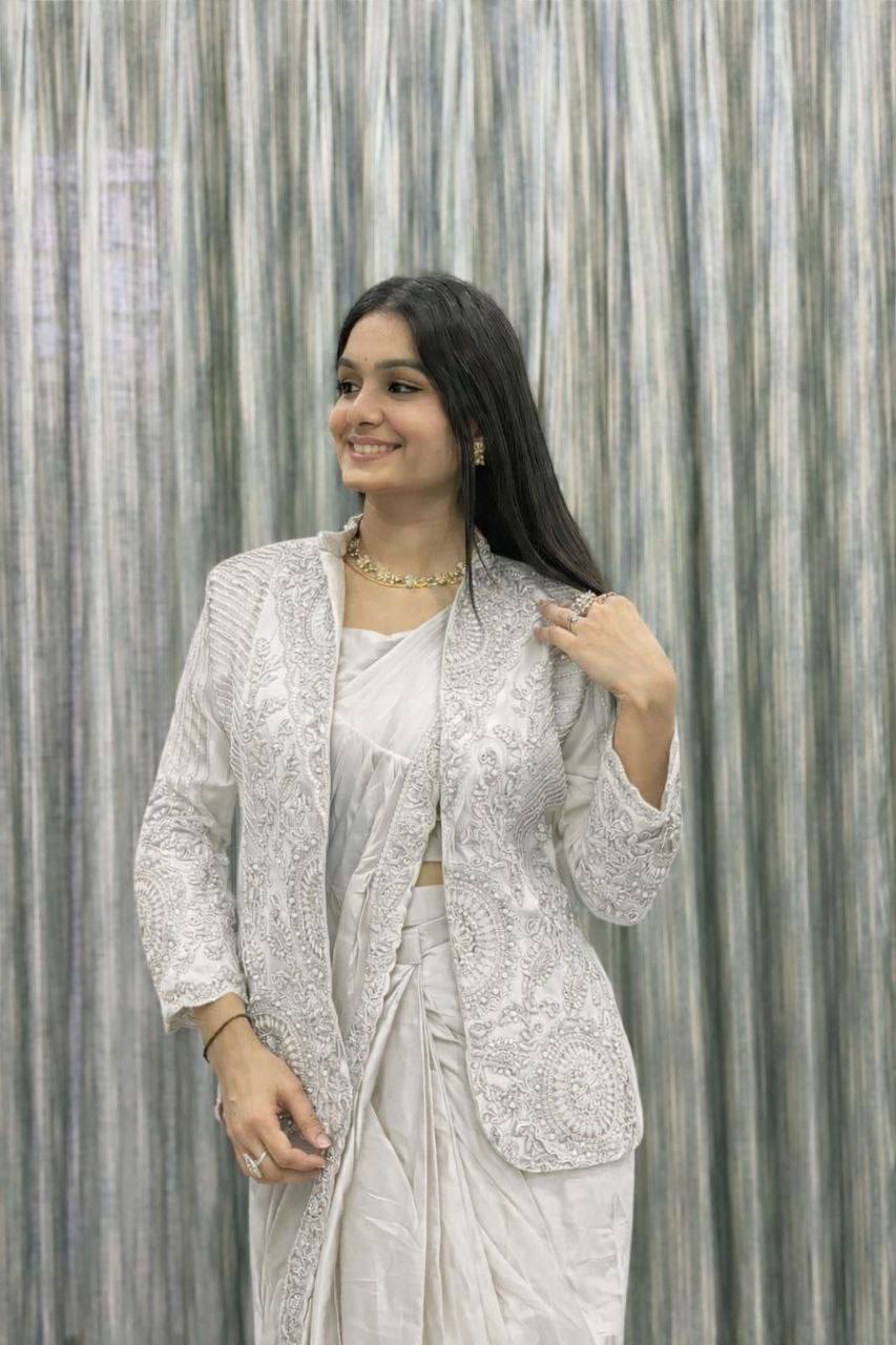 Experience effortless luxury with this premium ready-to-wear saree