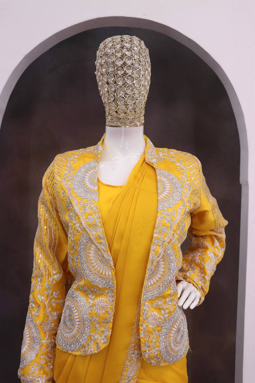 Experience effortless luxury with this premium ready-to-wear saree